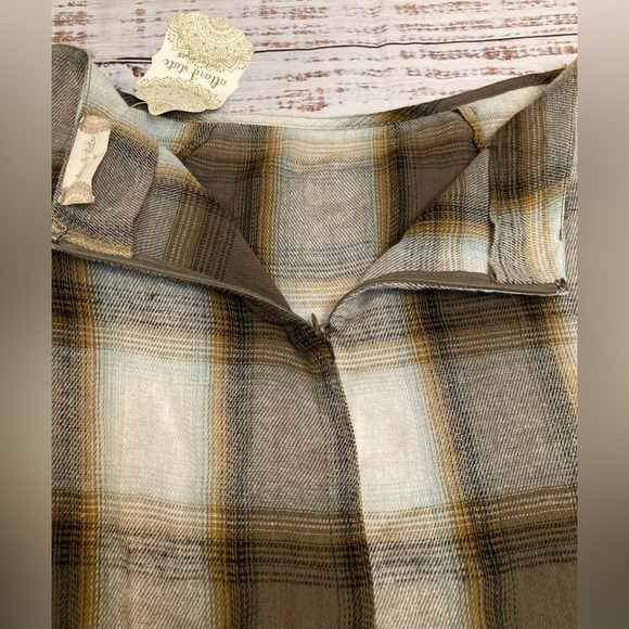 Altar’d State Plaid Wrap Mini Skirt with Tie Khaki M - Picture 6 of 13
